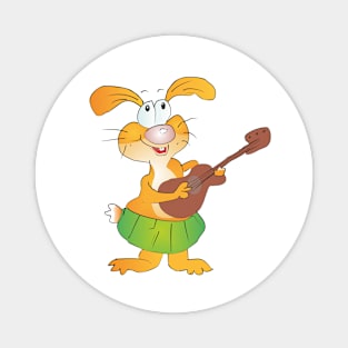 funny bunny musician Magnet